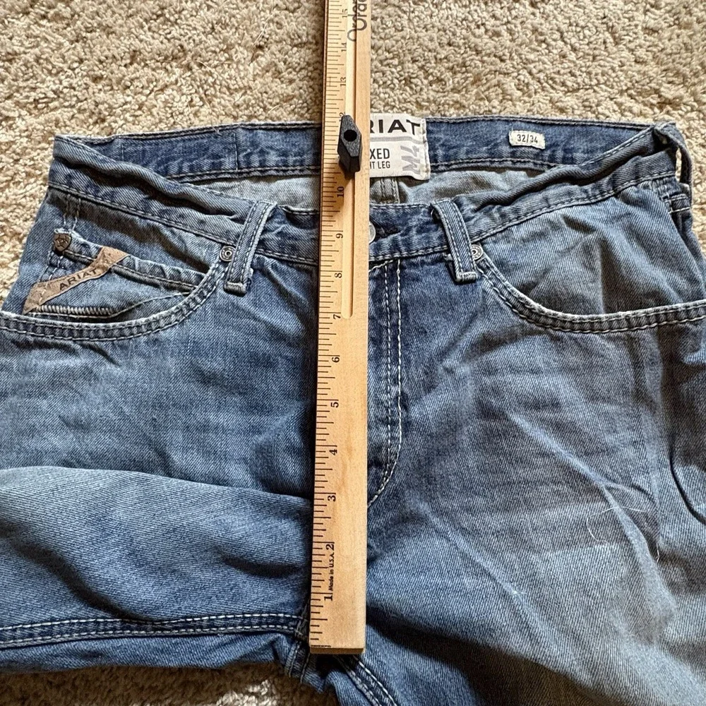Ariat M4 Relaxed Straight Leg Men's 32x33 Blue Jeans Western
